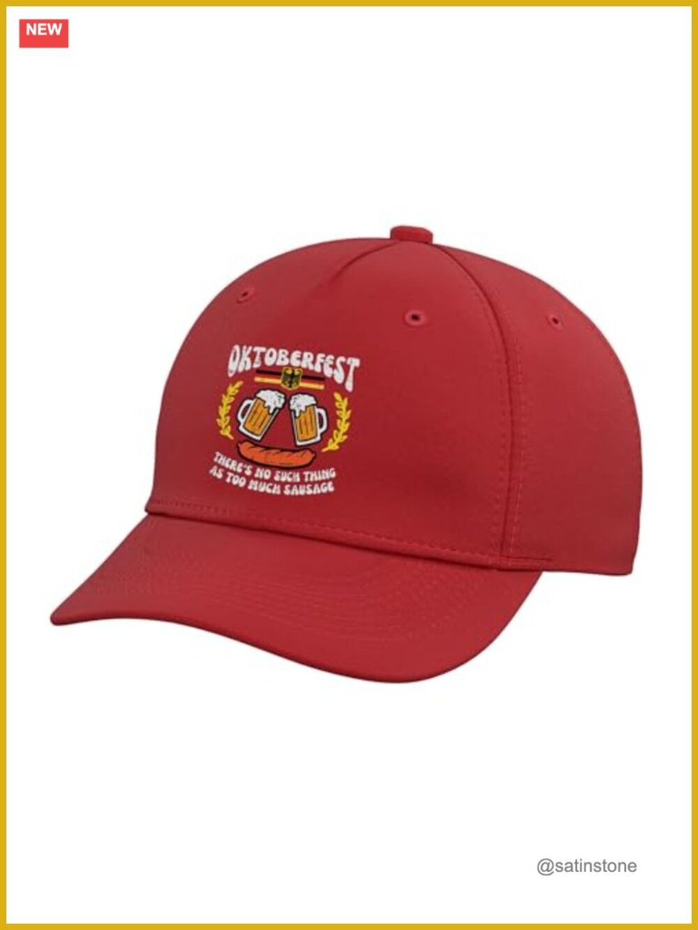 Oktoberfest Too Much Sausage German Costume Adjustable Baseball Hat